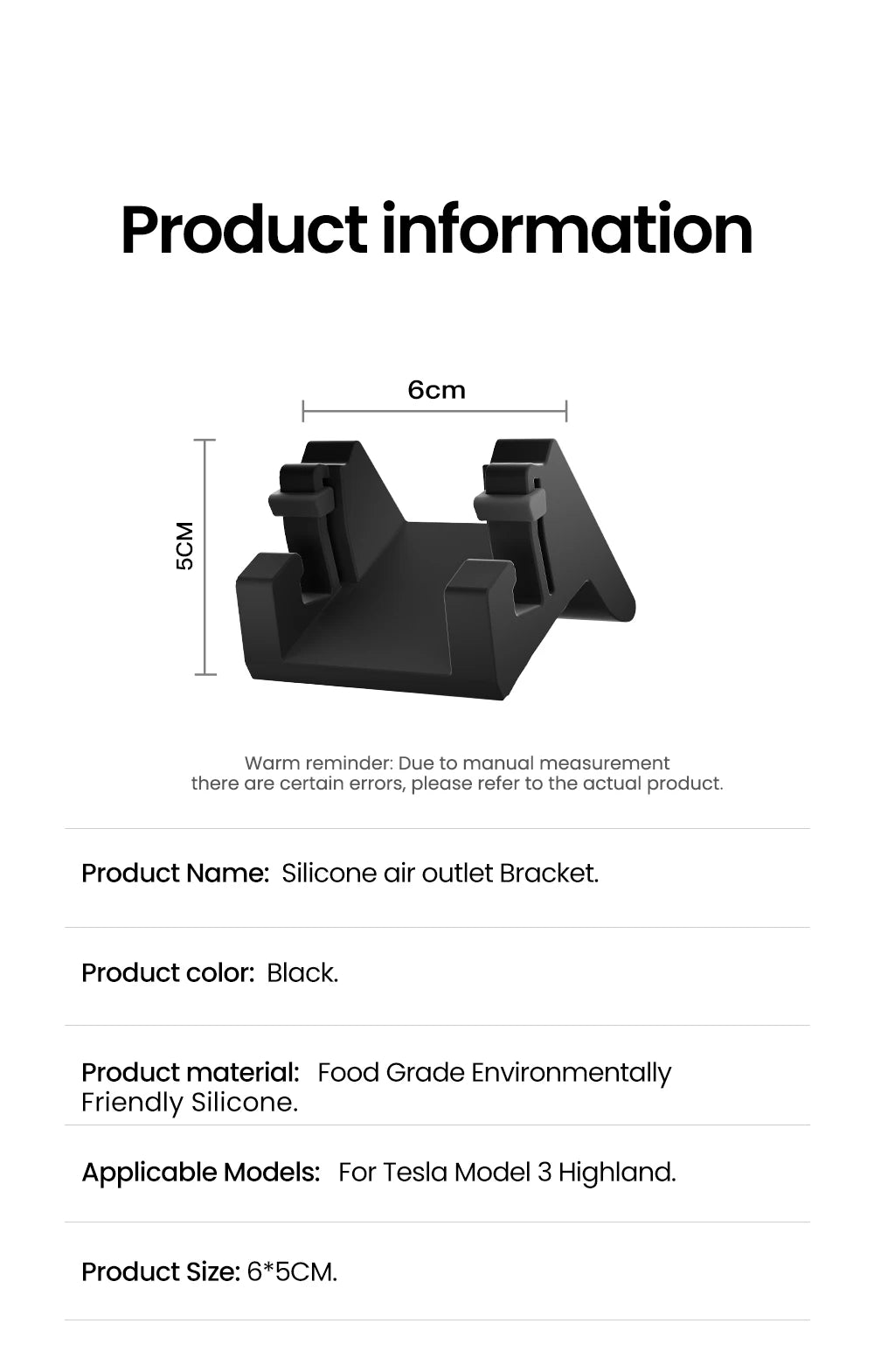 YZ For Tesla Model 3 Y Highland Juniper  Car Phone Holder Air Vent Clip Mobile Cell Phone Stand In Car Liquid Silicone Air Outle