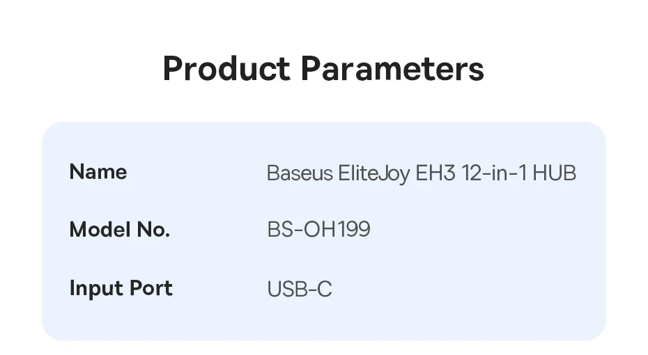 Baseus EH3 12-in-1 USB C Hub HDMI DP 4K 60Hz Triple Display 3.2 for MacBook Laptop PD 100W Type C HUB with Stand Docking Station