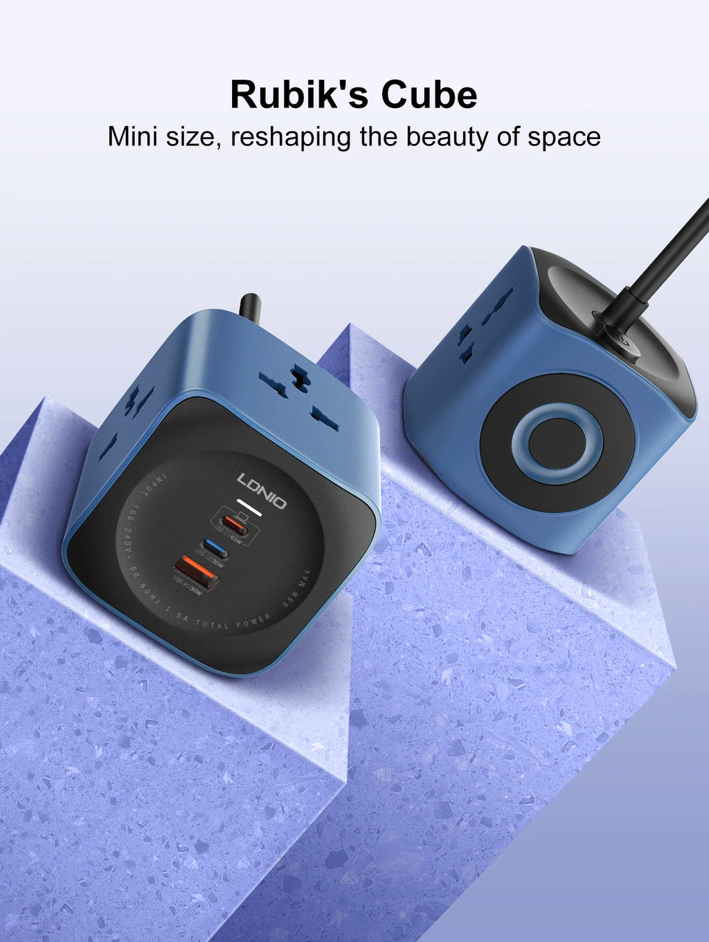 1-LDNIO Cube Power Strip 65W Charging Stations 2M Electric Extension Power Cord Uk Us Eu Plugs Adapter Usb Socket Surge Protector