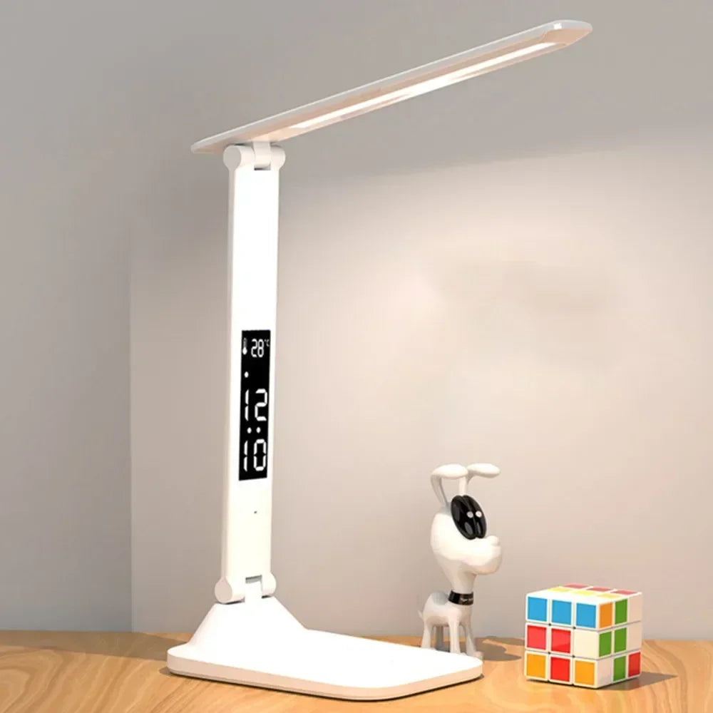 LED USB Dimmable Touch Foldable Table Lamp (Calendar, Clock & Temperature)