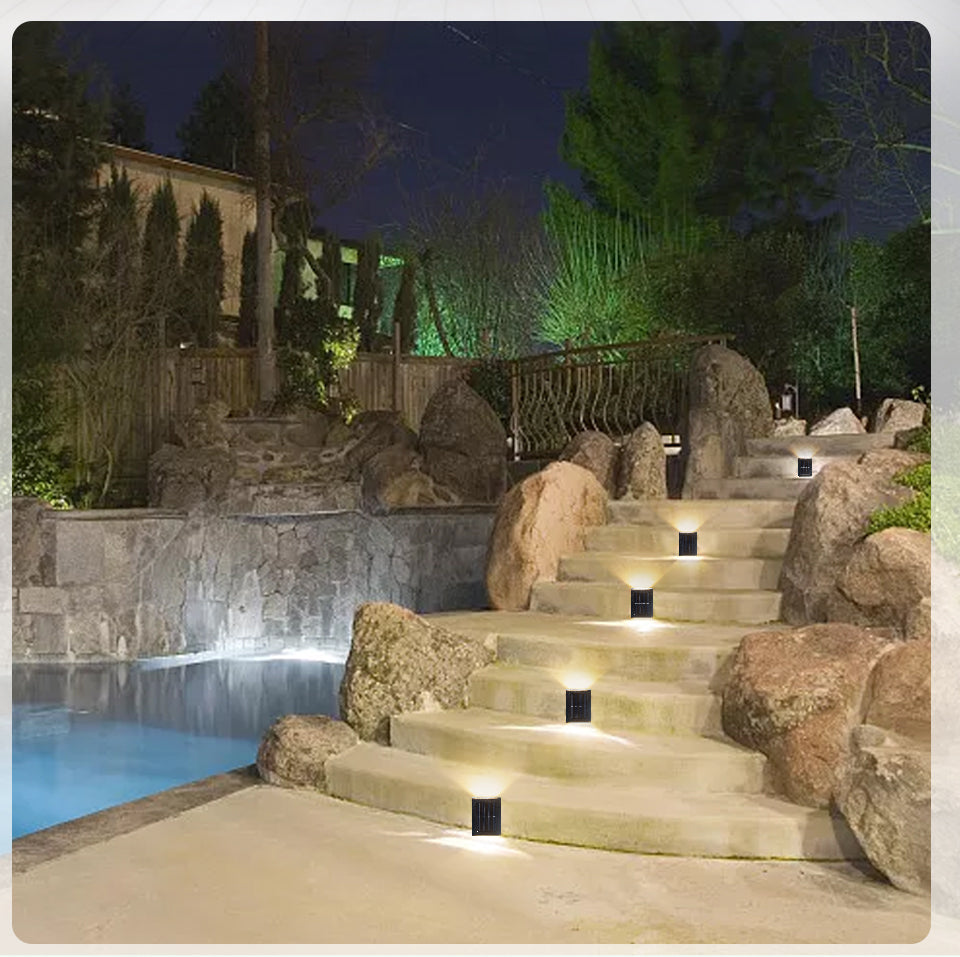 Solar Wall Lamp | Outdoor Solar Wall Washer Light | Waterproof Up and Down Luminous Lighting for Garden, Yard, Street, Landscape Decor