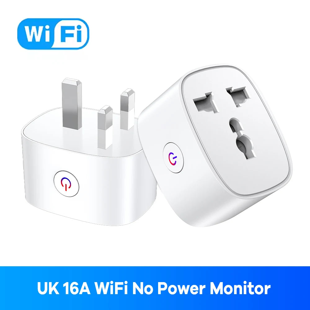 2-16A Smart Plug EU UK US Energy Monitor WiFi Socket Remote Control Timer Alexa Google Home for Electrical Socket Accessories