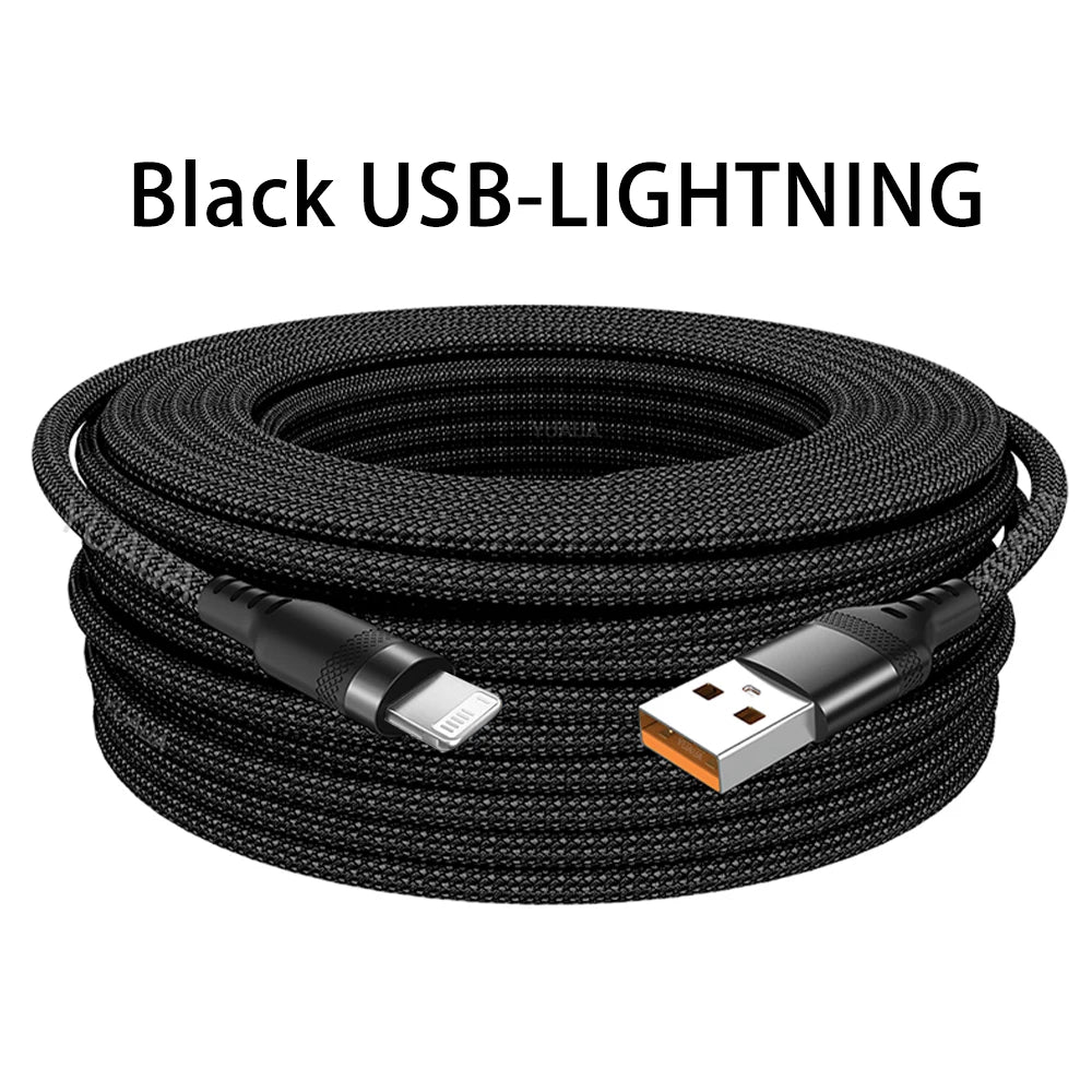 4-YUAIJA 3-in-1 Braided Fast Charging & Data Sync Cable – Lightning / Type-C / Micro USB (6A Max)