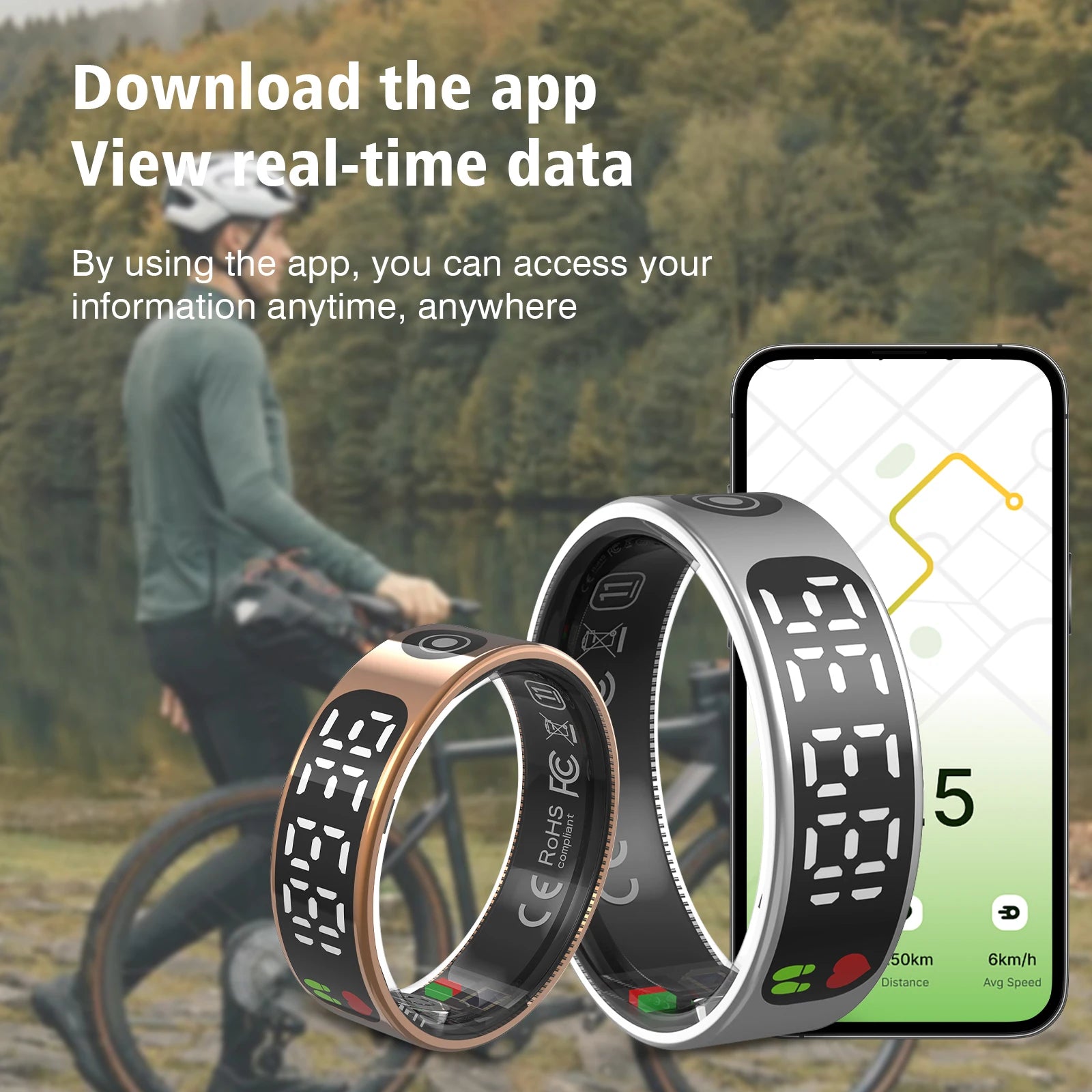 Smart ring, multiple sports modes, sleep tracking, step counting, remote photography, unisex, sports ring with charging box