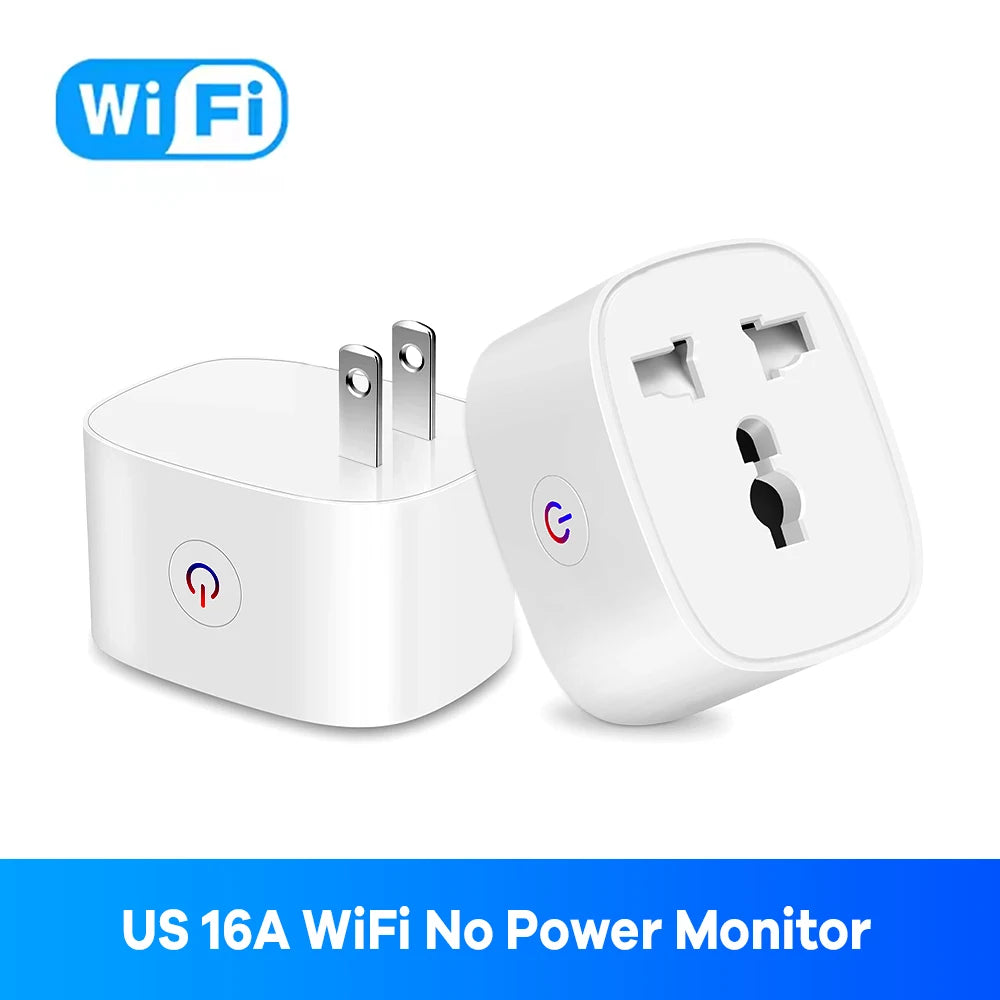 2-16A Smart Plug EU UK US Energy Monitor WiFi Socket Remote Control Timer Alexa Google Home for Electrical Socket Accessories