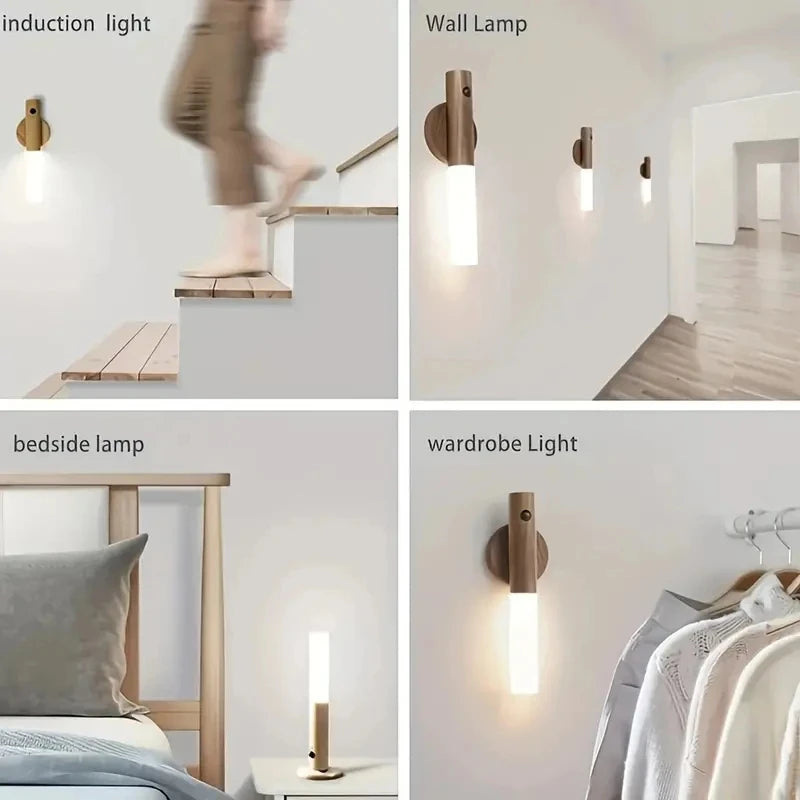Intelligent Human Body Induction LED Night Light – USB Rechargeable Wall Lamp