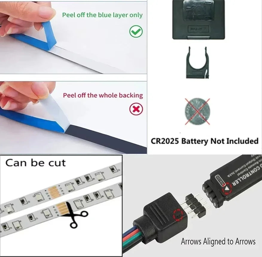 1-30M USB 5V LED Strip Lights With Bluetooth 24Keys Remote Control RGB Flexible Lamp Tape For Room Decoration TV Backlight Diode