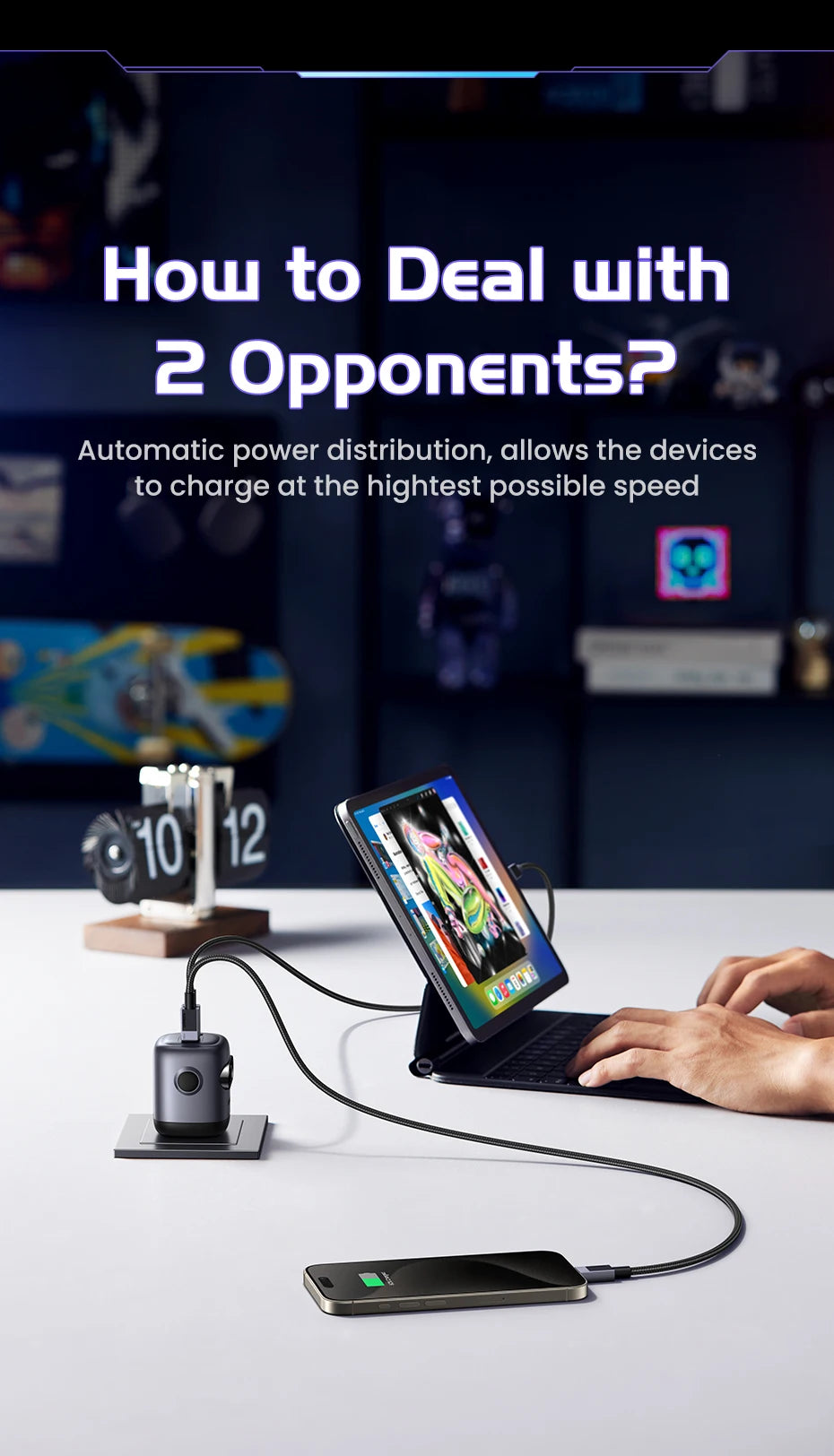 【US Plug】UGREEN 65W 30W GaN Charger Robot Design QC4.0 3.0 PPS for iPhone 16 15 14 Pro Macbook Laptops Tablet PD3.0 Fast Charger