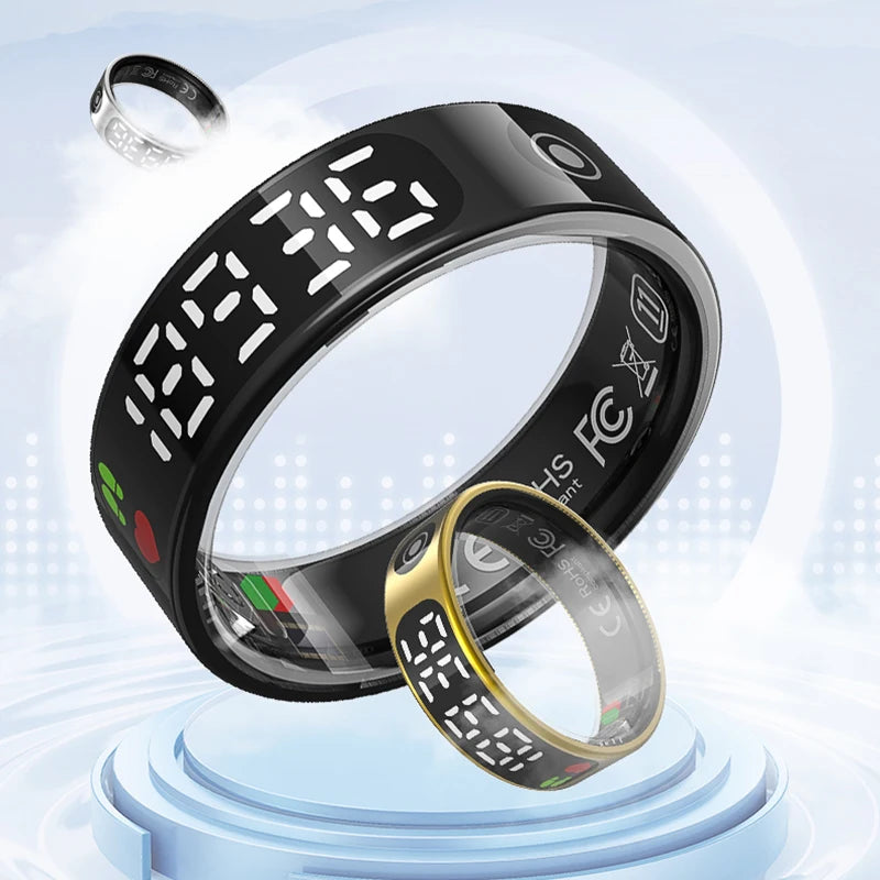 Smart ring, multiple sports modes, sleep tracking, step counting, remote photography, unisex, sports ring with charging box