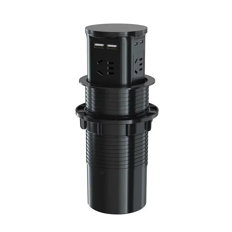 Intelligent Hydraulic Pop-Up Socket: Universal Plug, USB, Wireless Charging