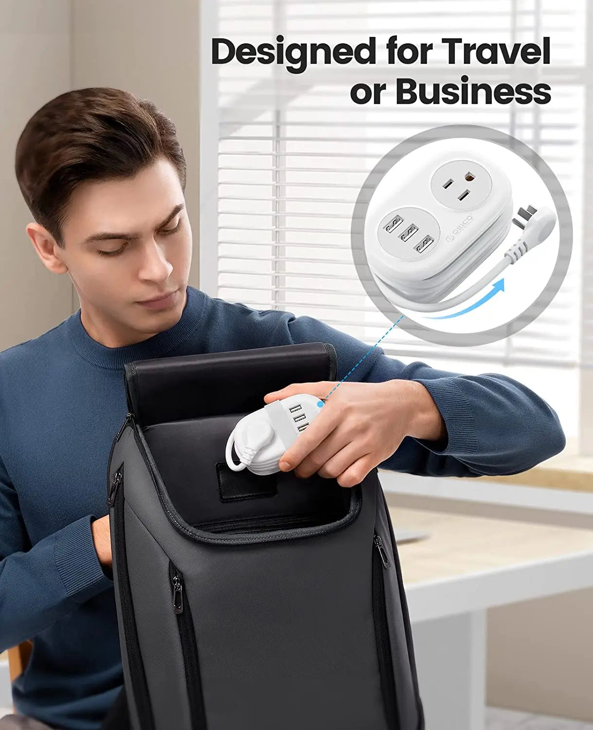 ORICO Power Strip AC Outlets Multitap Socket Extension Cord Electrical Power Strip With USB Type C PD Fast Charging Network Filt