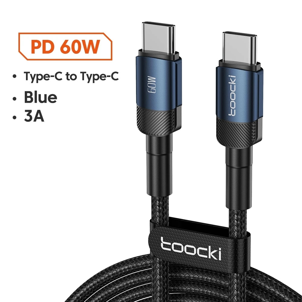 4-Toocki USB-C to USB-C 100W Fast Charging & Data Cable – PD 3.0 / QC 4.0 | Braided Type-C Cable