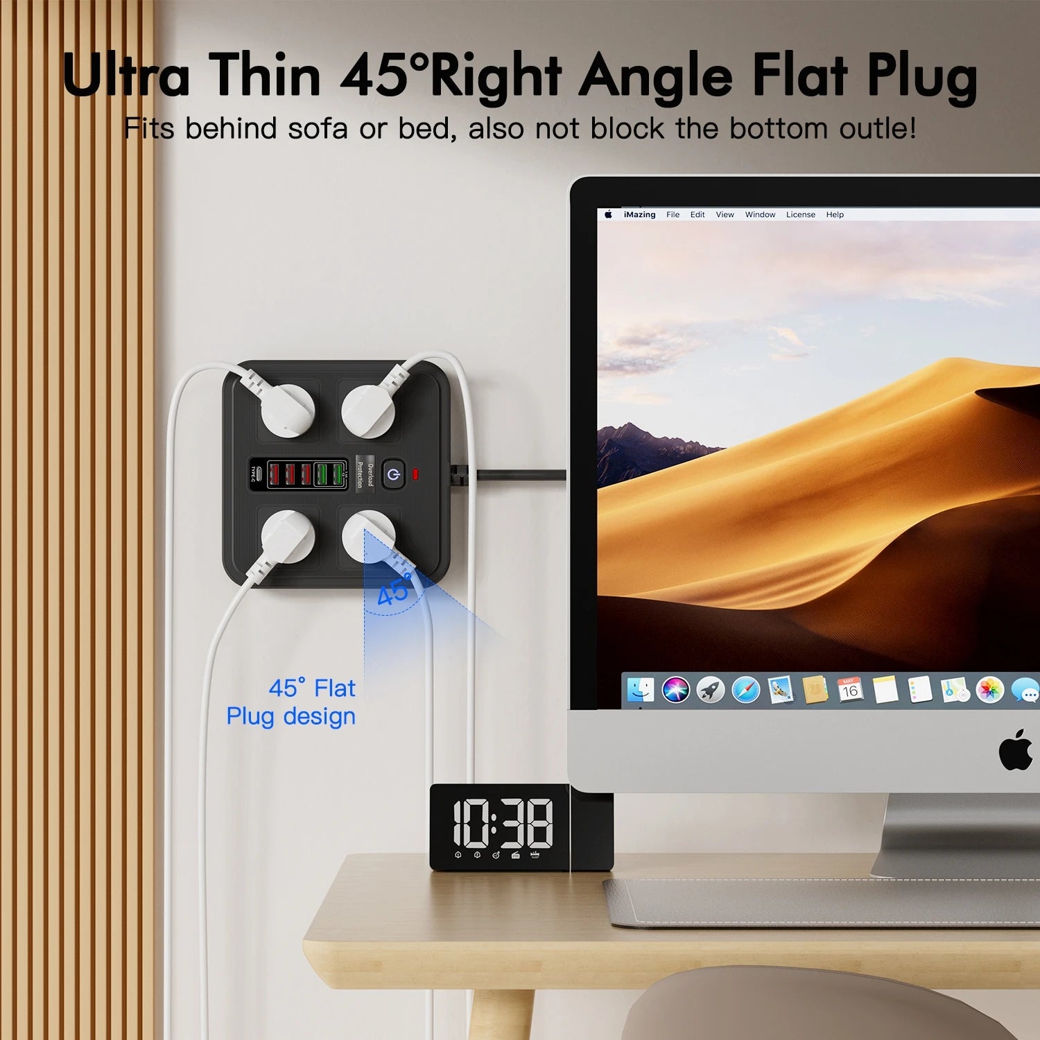 AU Plug Power Board:  AC Outlets,  USB-A,  USB-C, Overload Protection