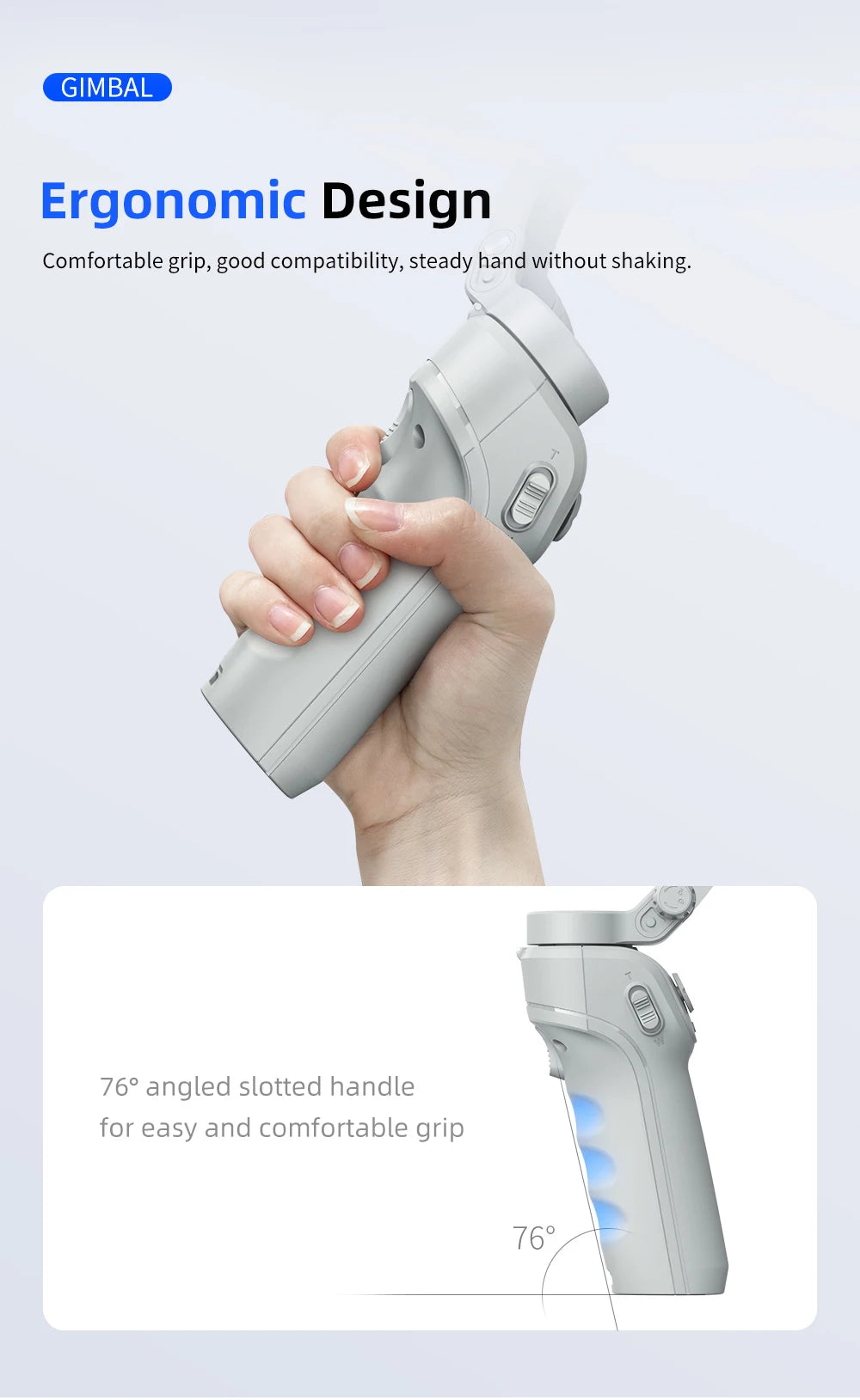 M01 3-Axis Smart Gimbal Handheld Stabilizer Selfie Tripod with Fill Light for Smartphone Anti Shake Foldable for Xiaomi iPhone