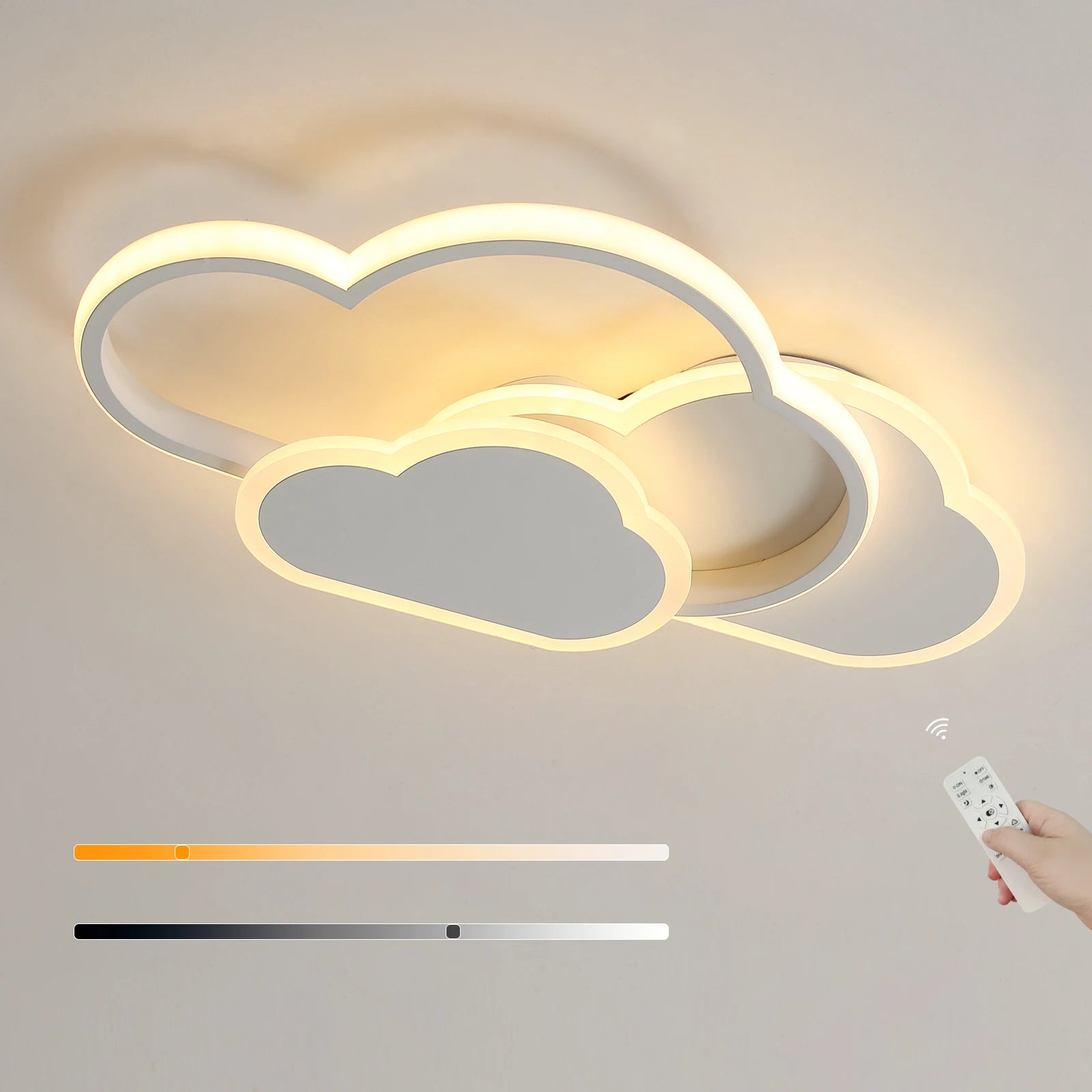 Creative Cloud LED Ceiling Light,32W LED Ceiling Lamp With Remote Control 3000-6500K For Living Room, Kitchen, Dining Room