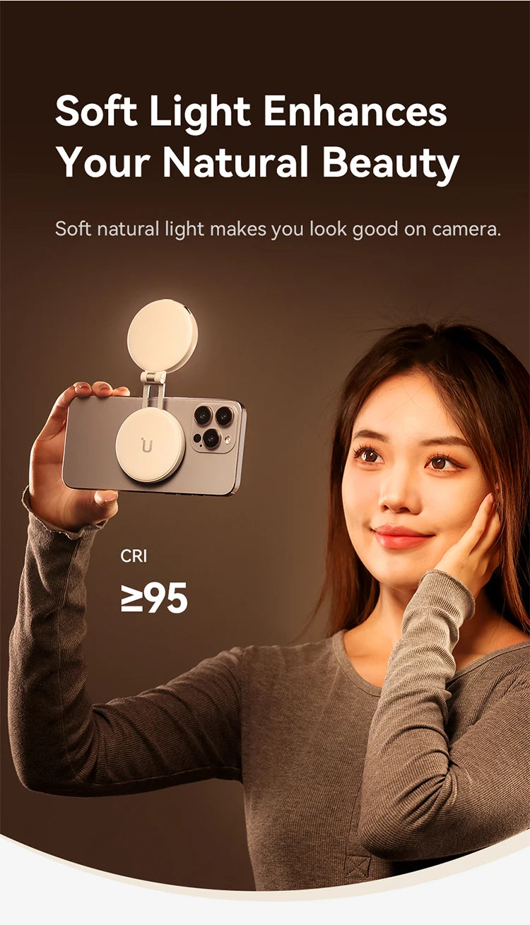 Ulanzi MA35 Selfie HandGrip Booster Bluetooth Shutter for iPhone 16 15 Android phone Photo Stabilizer Cold Shoe 1/4" Screw Mount