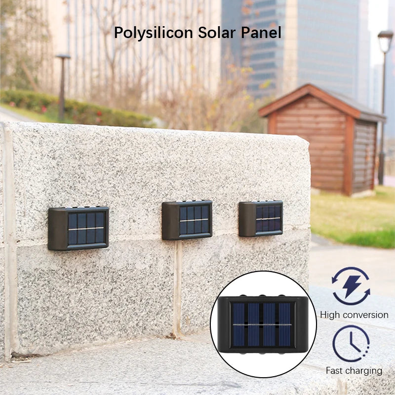 2-Solar LED Light, Outdoor Waterproof Wall Lamp, Dusk to Dawn Fence Lighting for Summer Garden Yard Porch Walkway Camping Home Dec