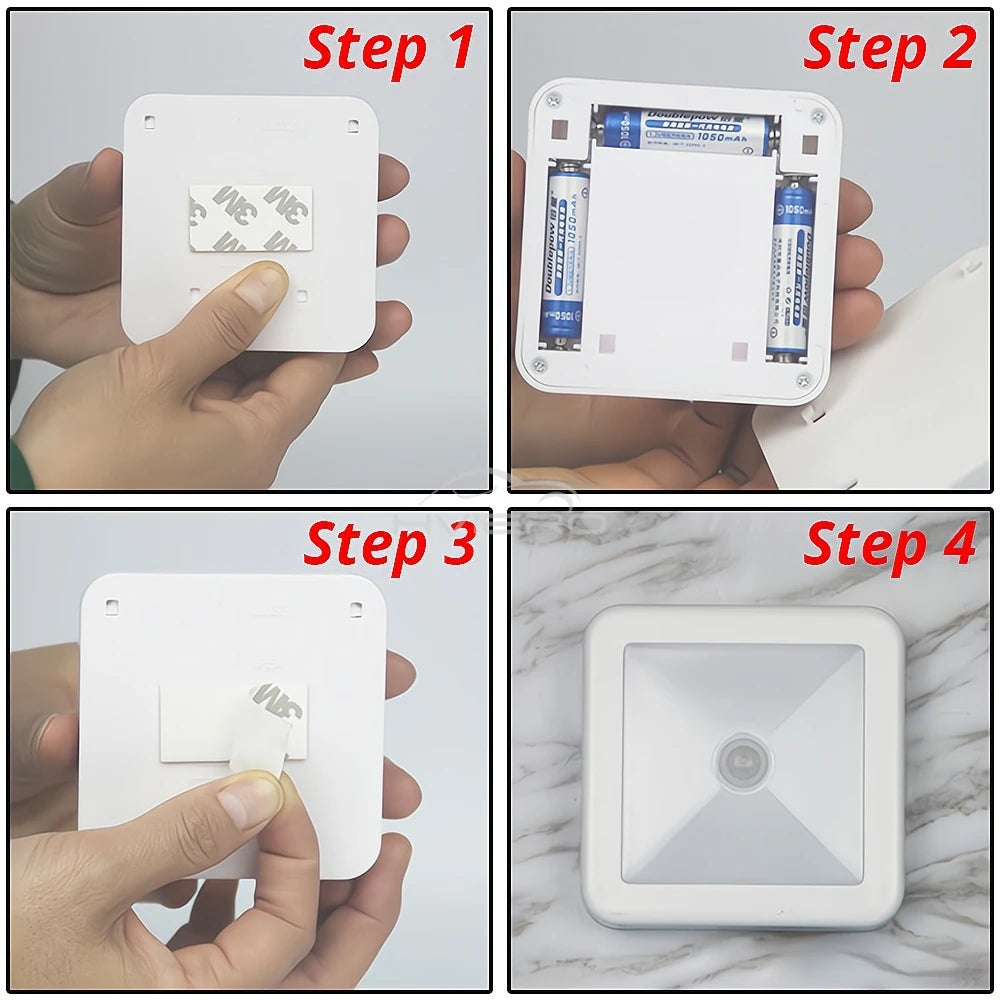 Step-by-step assembly or usage guide of a small electronic device.