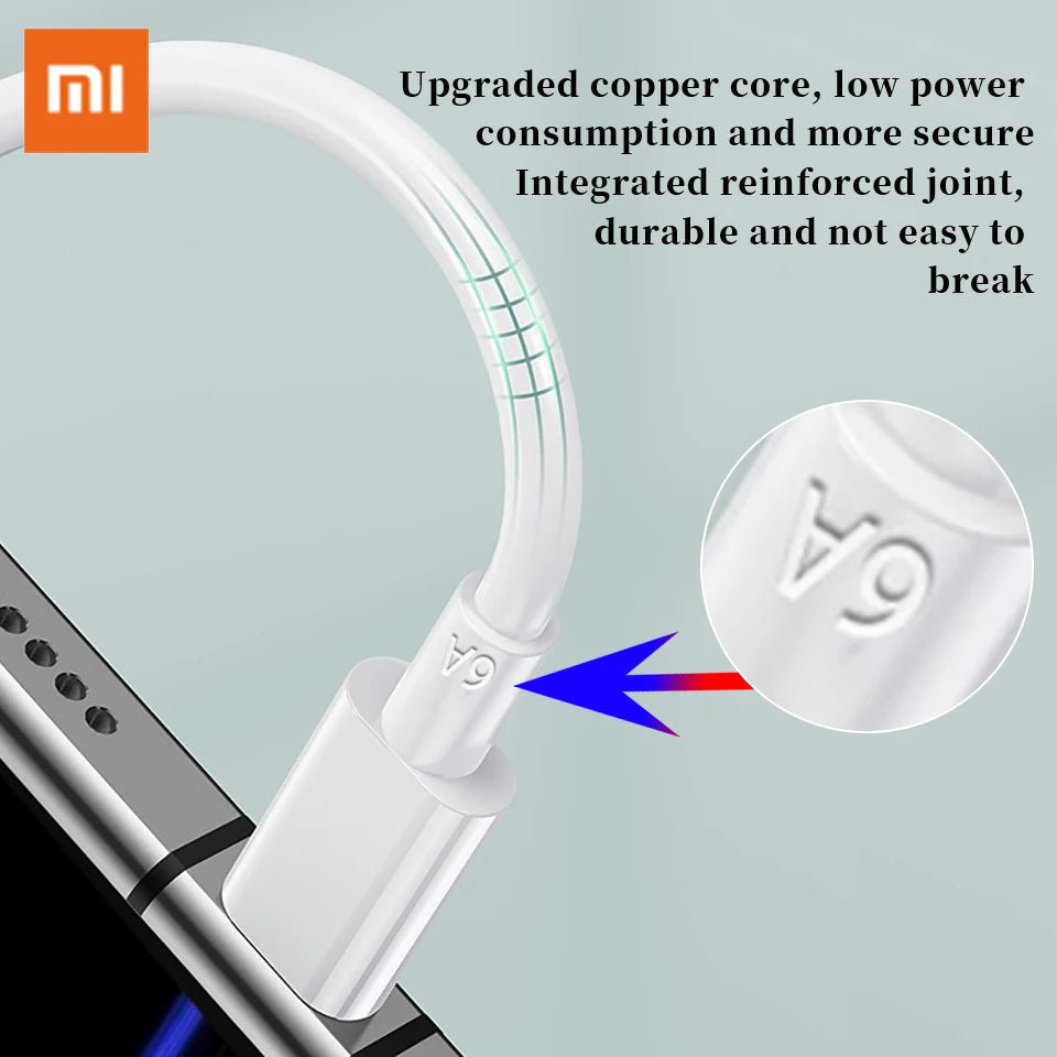 Xiaomi Original 6A Usb Type C Cable Charger 120w Turbo Tipo Fast Charging usbc For Mi 13 12 11 9 Poco Redmi Note 10 Pro K30S Cab