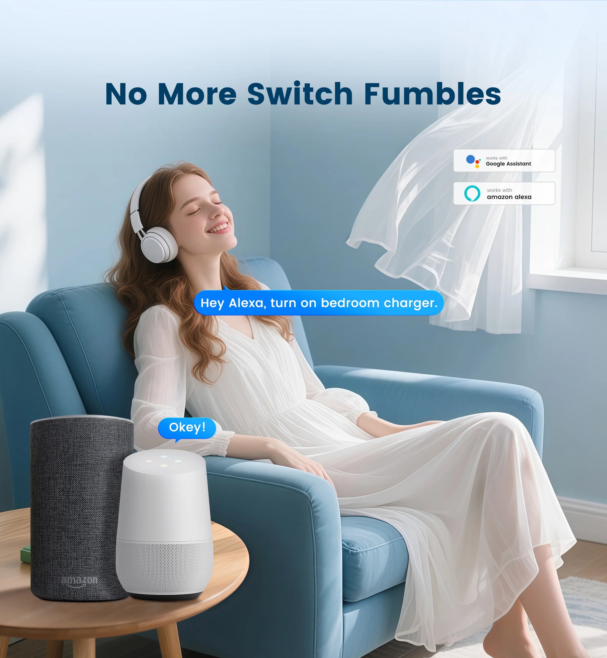 2-GIRIER Tuya Smart WiFi Power Plug with GaN Fast Charger 65W PD Fast Charging USB-A USB-C Ports EU/FR/UK/US Plug Works with Alexa