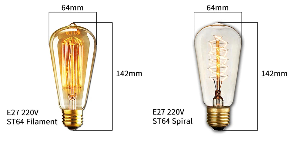 Vintage Edison Bulb E27 40w 220v Ampoule Vintage Bulb Edison Lamp Filament Incandescent Light Bulb Indoor Decor Edison Lamp
