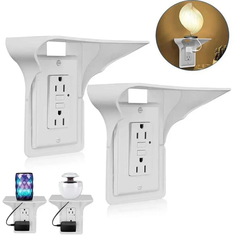 Wall Outlet Shelf Convenient Sturdy Mobile Phone Charging Holder Cable Usb Rack For Bathrooms Kitchens Living Rooms