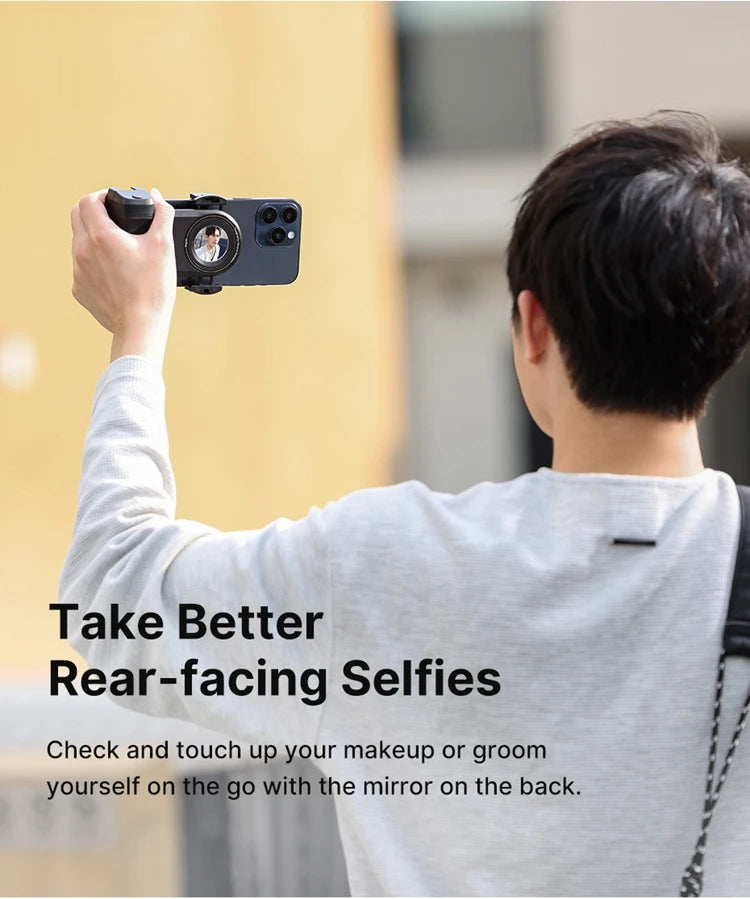 Ulanzi MA35 Selfie HandGrip Booster Bluetooth Shutter for iPhone 16 15 Android phone Photo Stabilizer Cold Shoe 1/4" Screw Mount