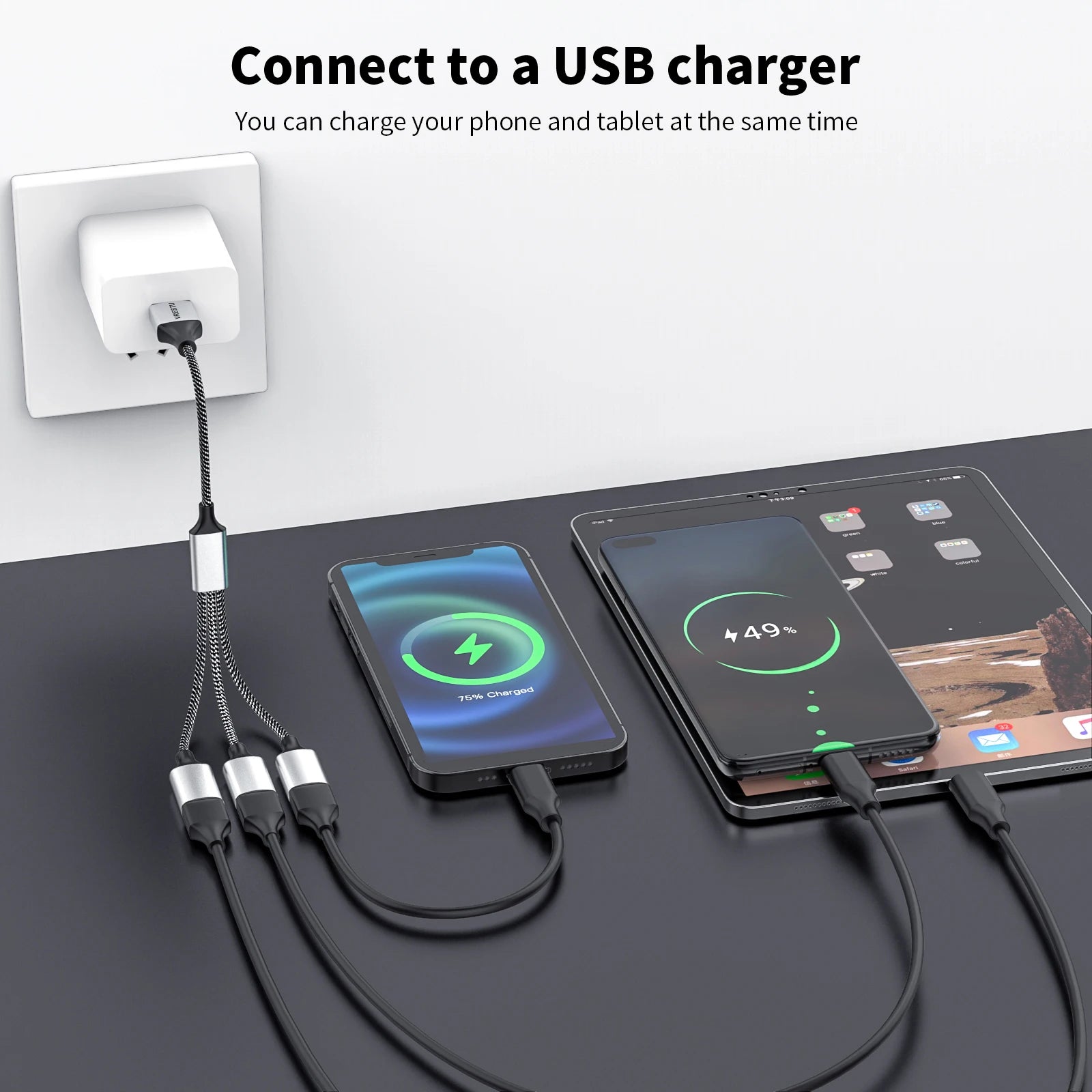 4-USB to 3 USB 2.0 HUB Dual 4Port Multi Splitter Adapter OTG for PC Laptop Surface Computer Accessories USB A Extension Power Data