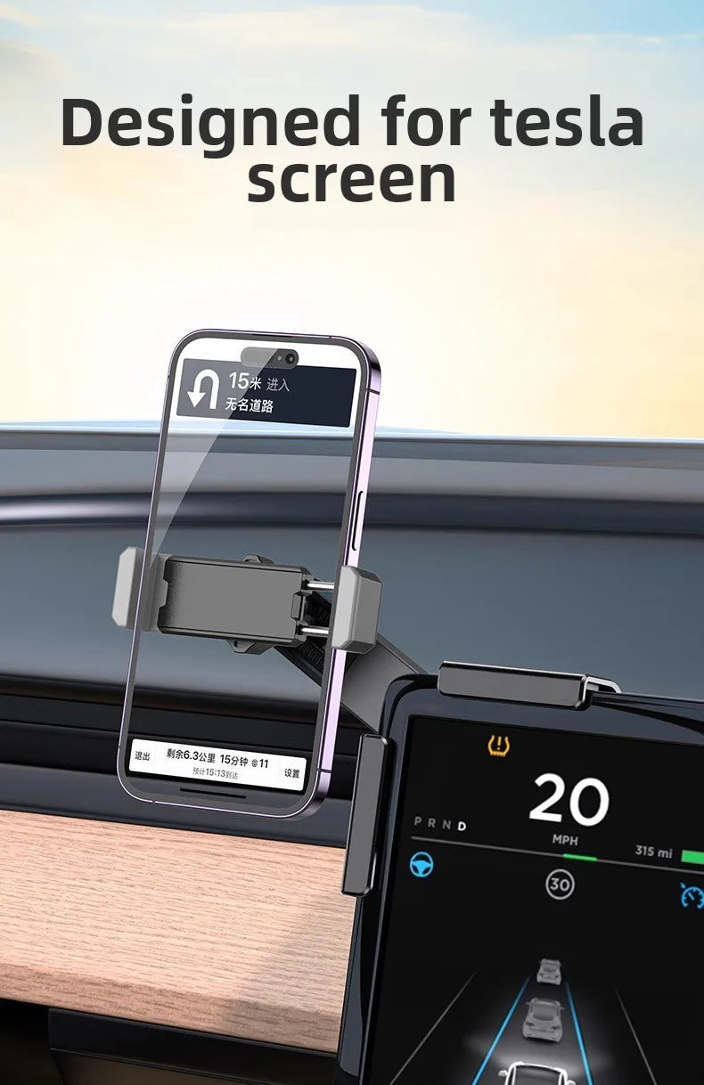 Magnetic Car Phone Holder for Tesla Model 3/Y/X/S Car Display Screen Side 360 Degree Rotation Car Mount for IPhone 12 13 14 15