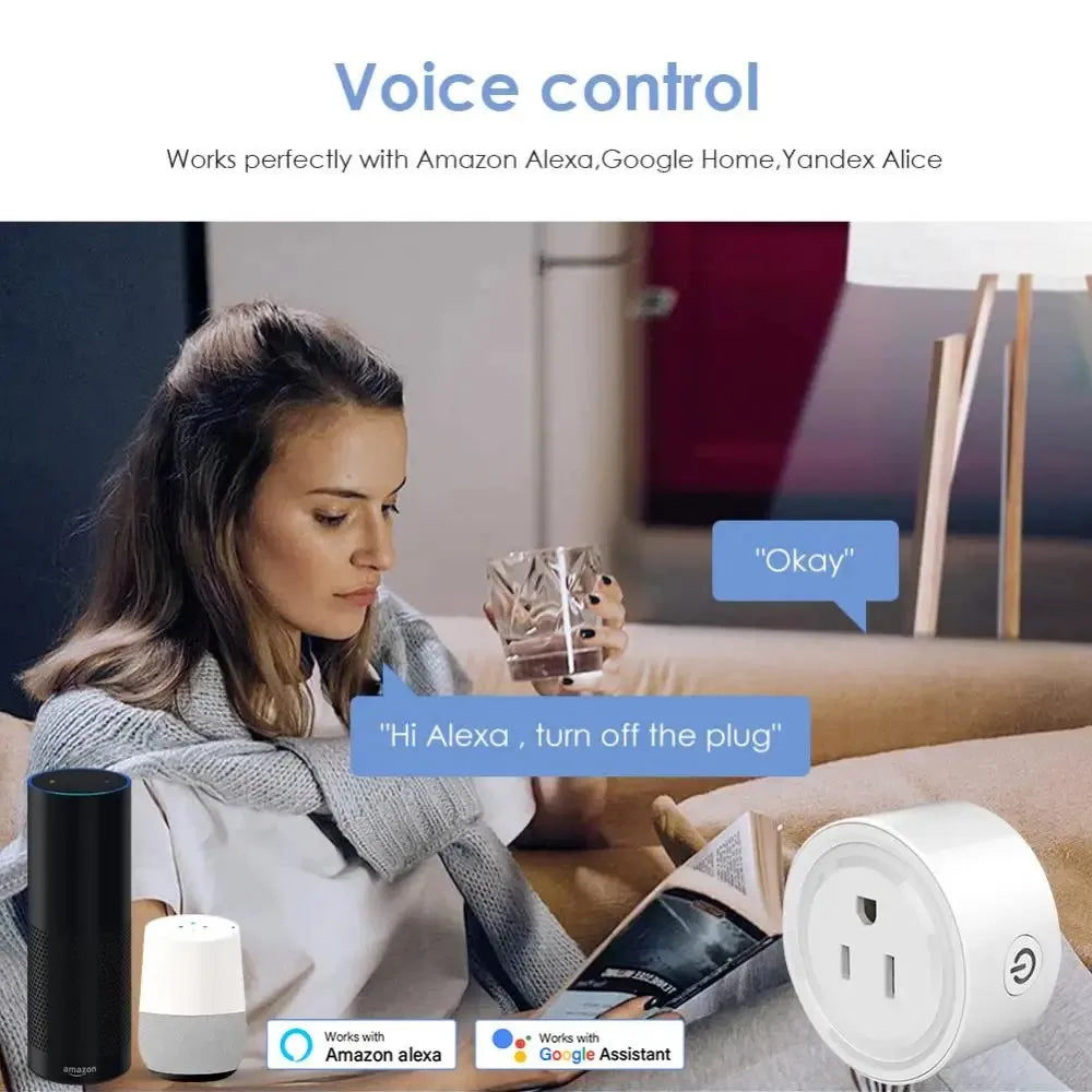 Tuya Smart WiFi Plug – US Standard 10A Wireless Outlet | Works with Alexa & Google Home | App Remote Control