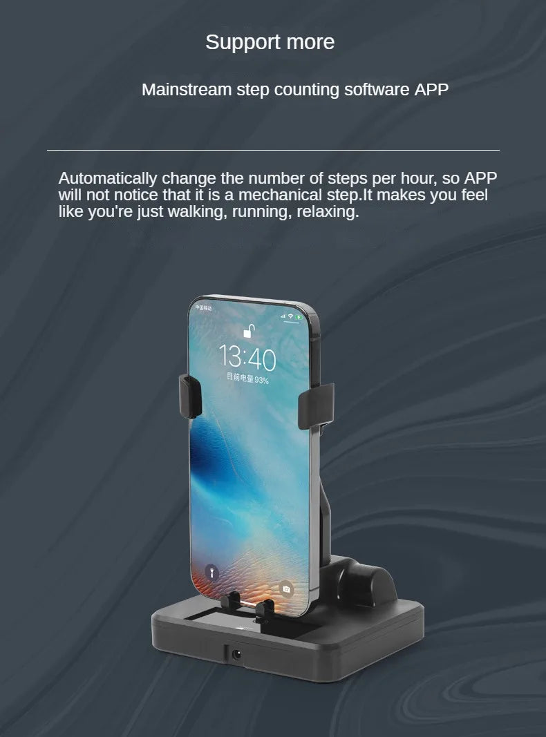 Desk Mute Automatic Swing Shaker Mobile Phone Stand Holder Automatic Swing Shake Phone Wiggler Pedometer Brush Stepper