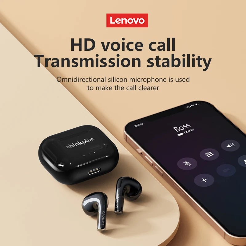 Original Lenovo LP40 Plus Wireless Headphones TWS 5.3 Bluetooth Headset Music Game Earphones Sport Call Noise Reduction Eaubuds