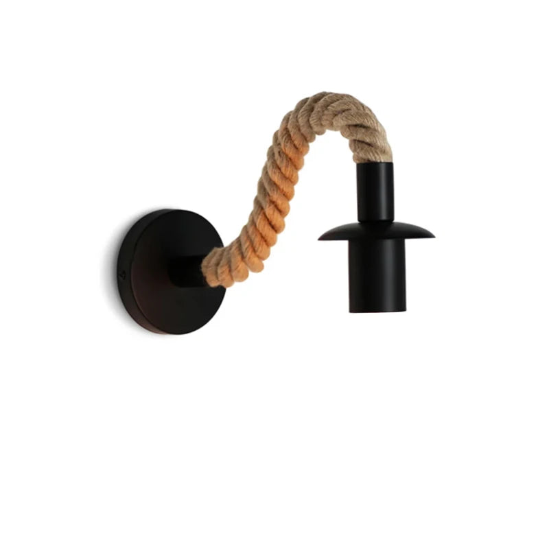 Retro Hemp Rope Wall Lamp (E27, Iron)