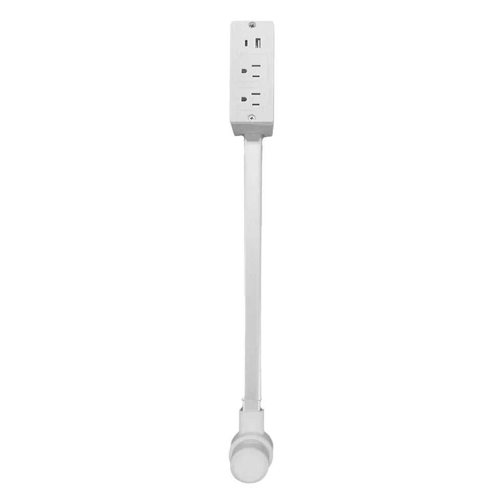 -Adjustable Rotation Power Strip Extender with USB Ports and Mobile Holder for Home Office and Travel