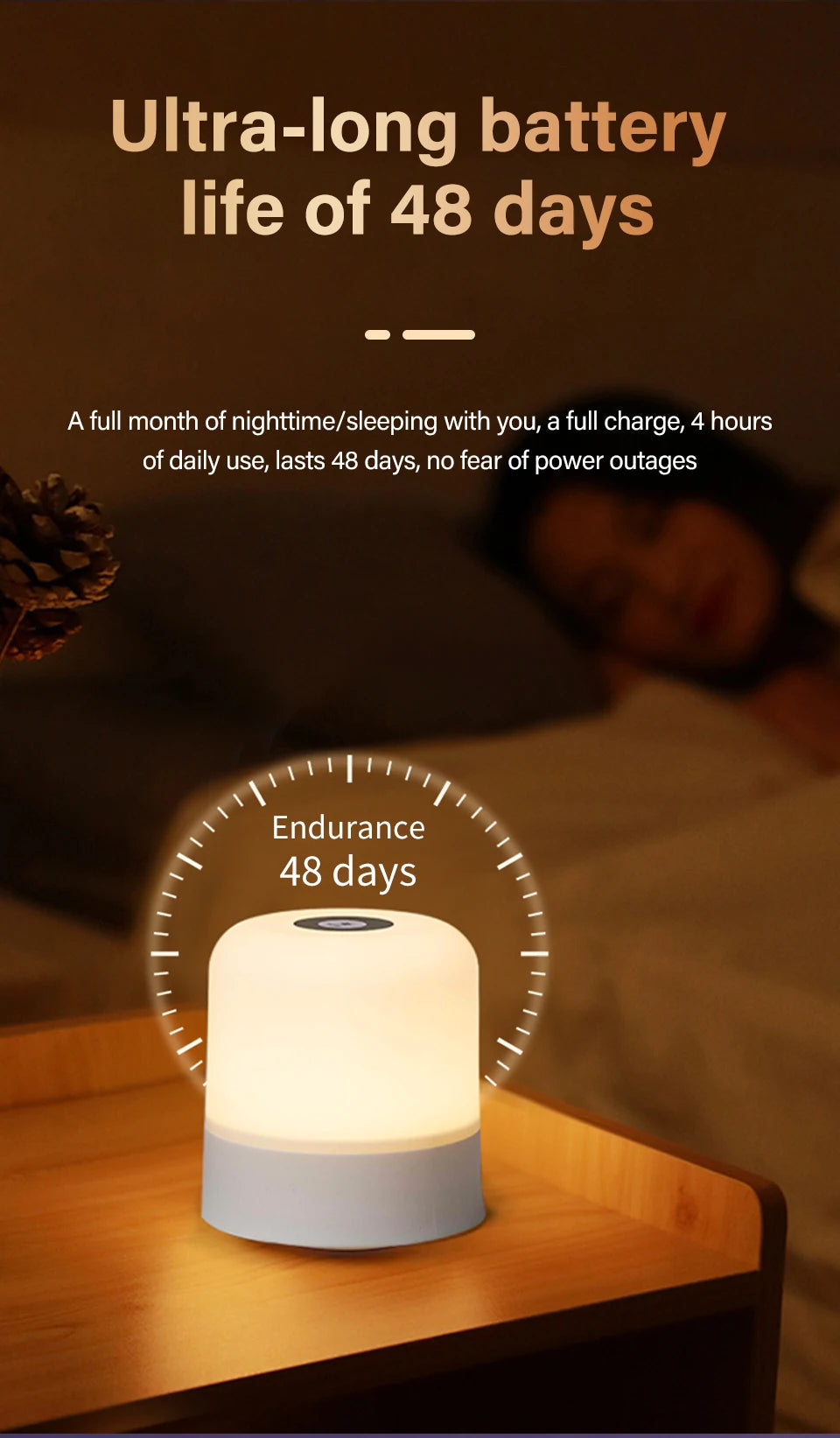 Best Touch LED Night Light USB Table Lamps Rechargeable Dimmable Bedside Light for Bedroom Decor Home Christmas Gift Child Night Lamp | LenxPlugs