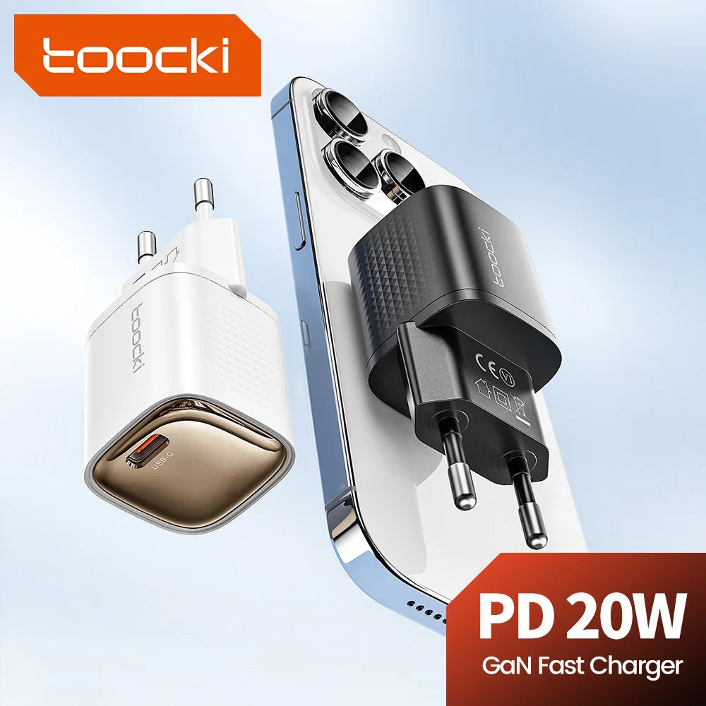 4-Toocki PD 20W USB C Charger Quick Charge QC3.0 Fast Type C Charger for iPhone 15 14 13 12 11 Pro Max iPad Portable USB C Charger