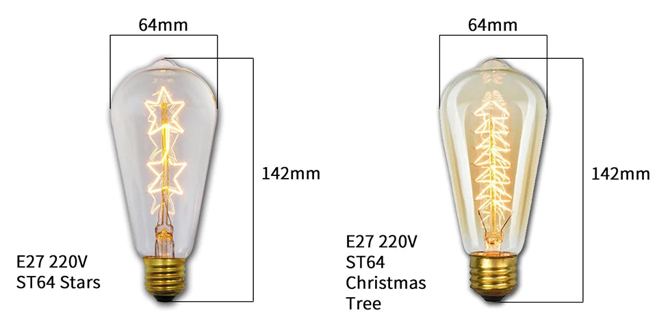 Vintage Edison Bulb E27 40w 220v Ampoule Vintage Bulb Edison Lamp Filament Incandescent Light Bulb Indoor Decor Edison Lamp