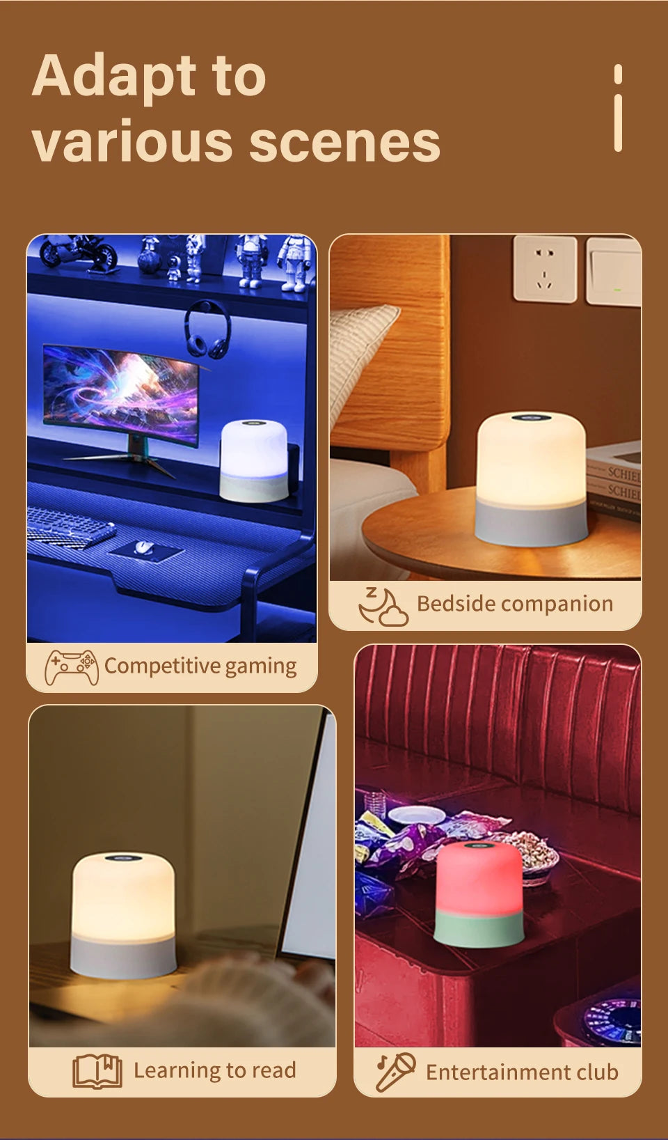 Best Touch LED Night Light USB Table Lamps Rechargeable Dimmable Bedside Light for Bedroom Decor Home Christmas Gift Child Night Lamp | LenxPlugs