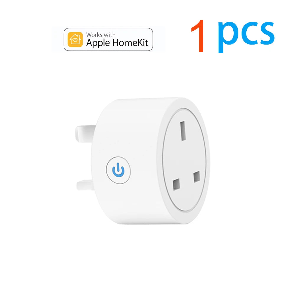 2-20A Tuya Smart Socket WiFi UK Plug 3pin Adapter Home Alexa Voice Control With Energy Monitering Timer Function Power Outlet Set