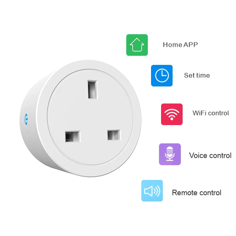2-Tuya Smart Plug WiFi &BT Socket UK 16A with Power Monitor Voice Control Timing Smart Life Control Works with Alexa Google Home