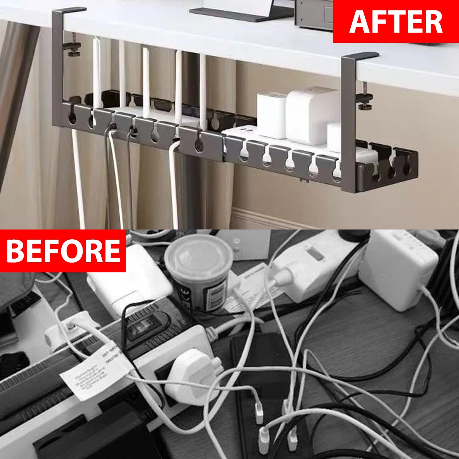 Under Table Storage Rack Metal Cable Management Tray For Home Office Kitchen Desk Wire Organizers Storage Accessories