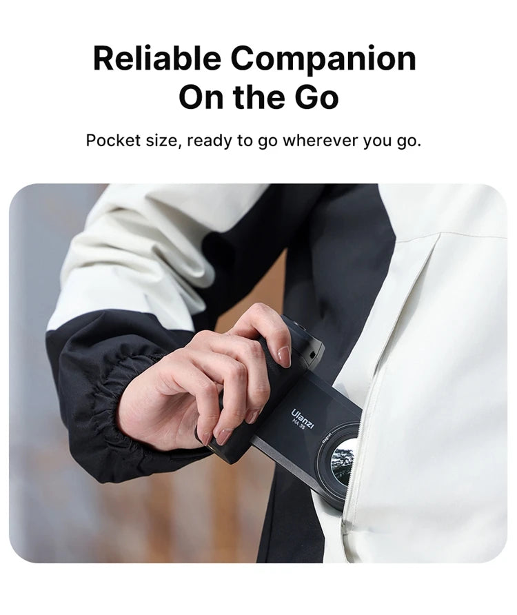 Ulanzi MA35 Selfie HandGrip Booster Bluetooth Shutter for iPhone 16 15 Android phone Photo Stabilizer Cold Shoe 1/4" Screw Mount