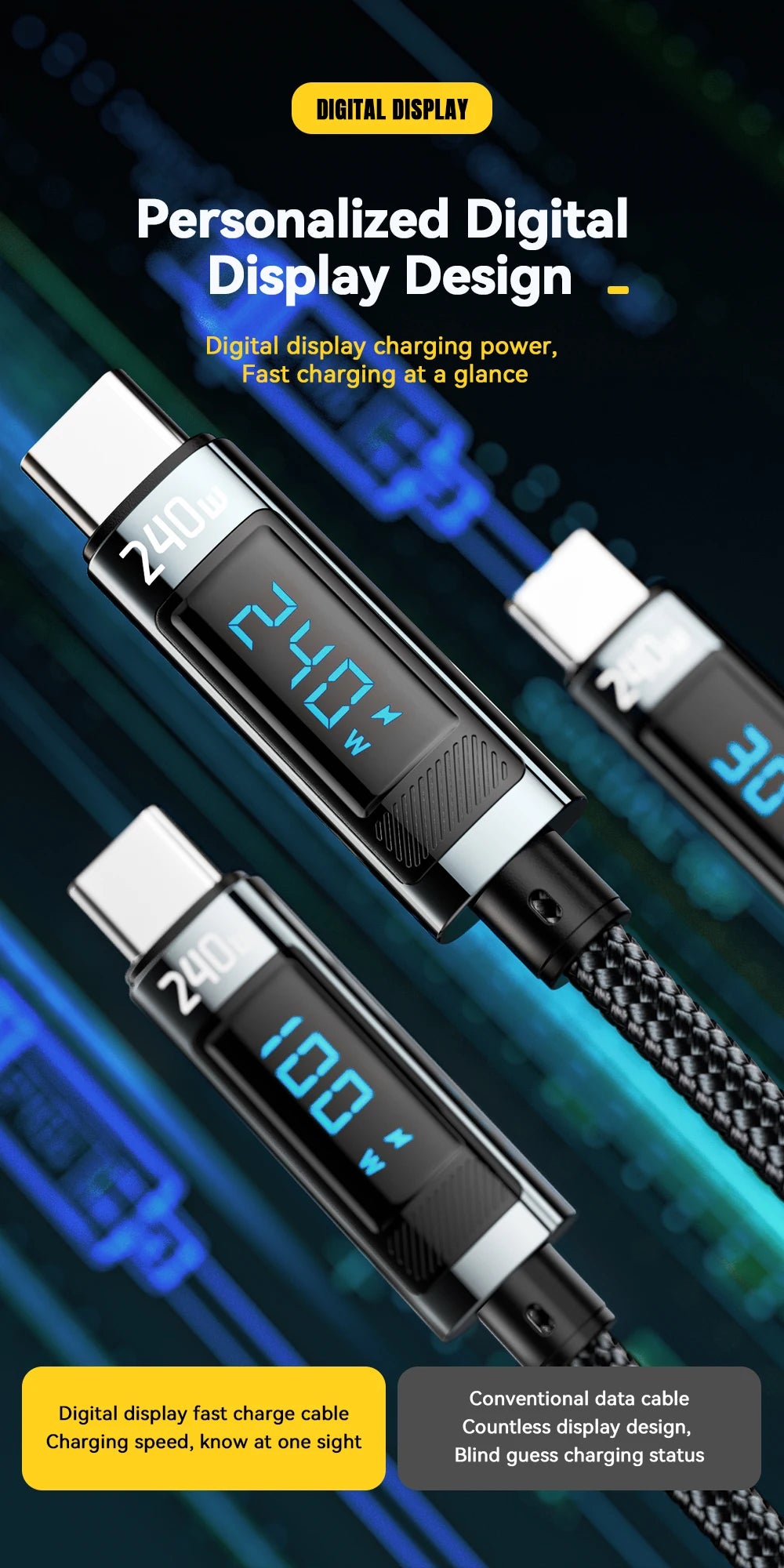 Essager 240W USB Type C To USB C Cable 100W PD 3.1 Fast Charging Charger Wire For Macbook Pro Xiaomi Samsung Laptop USBC Cord 2M