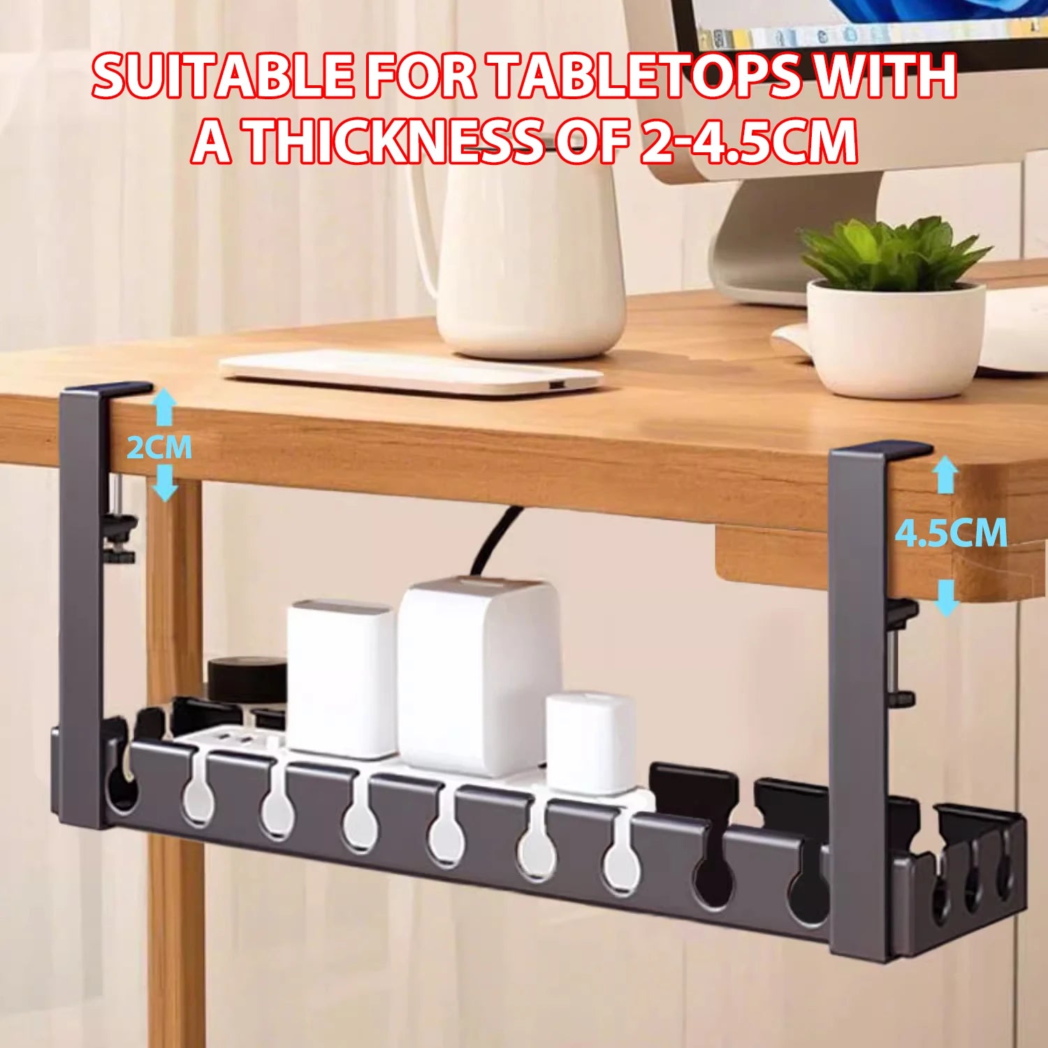 Under Table Storage Rack Metal Cable Management Tray For Home Office Kitchen Desk Wire Organizers Storage Accessories