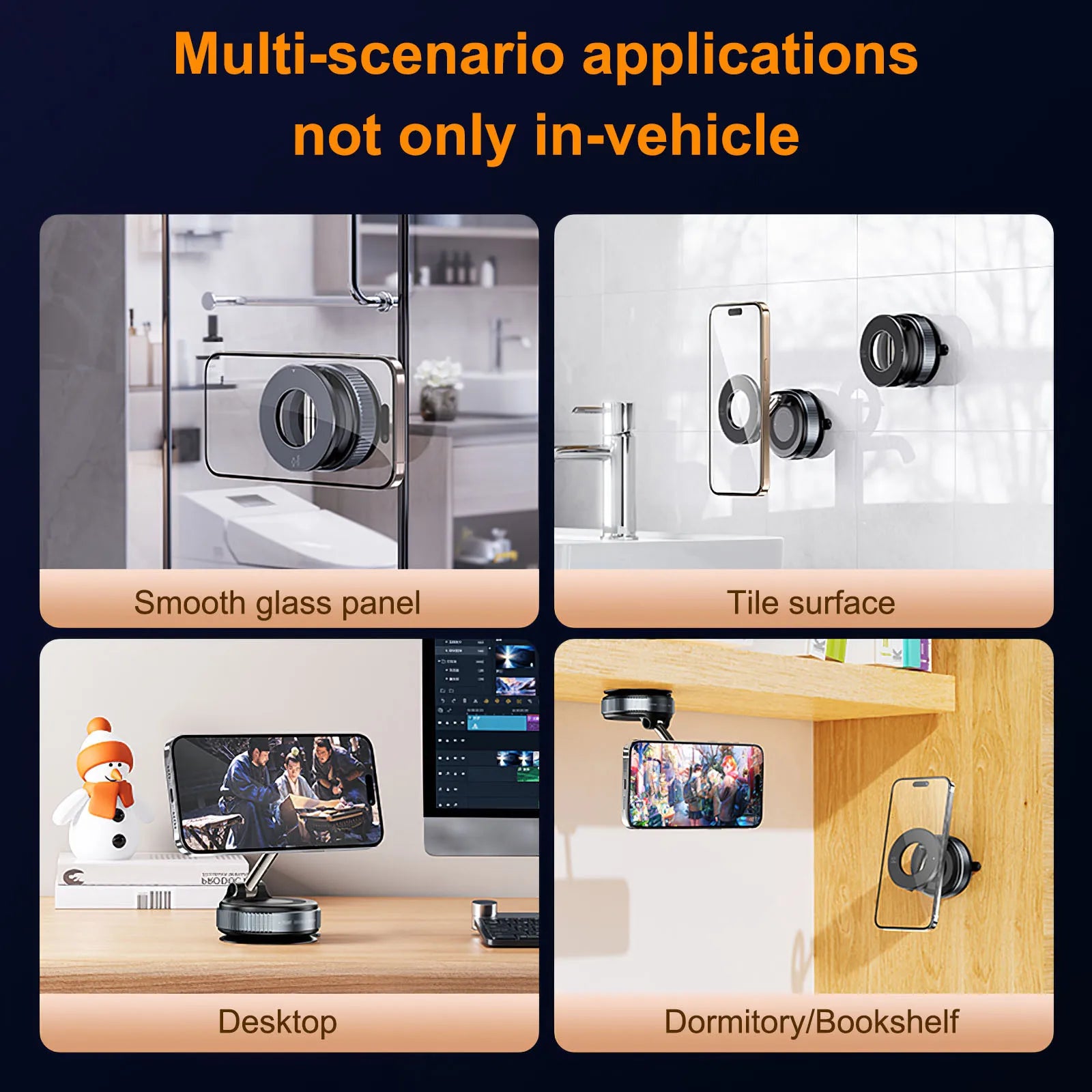 Car Mount Electric Vacuum Magnetic Holder Foldable Strong Suction Stand For Cell Phone For iphone 12 13 14 15 16 Live Streaming