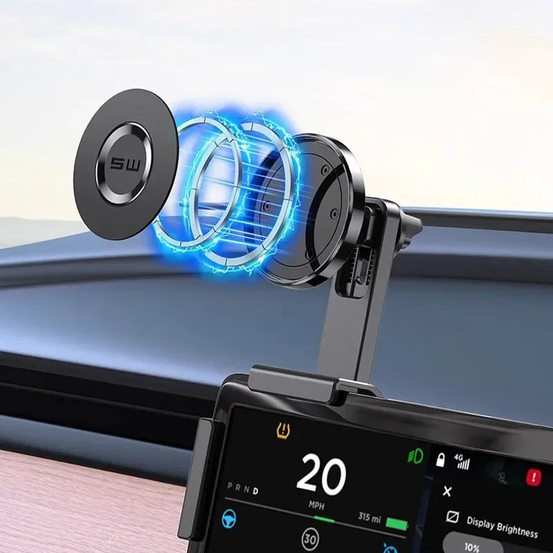 Magnetic Car Phone Holder for Tesla Model 3/Y/X/S Car Display Screen Side 360 Degree Rotation Car Mount for IPhone 12 13 14 15