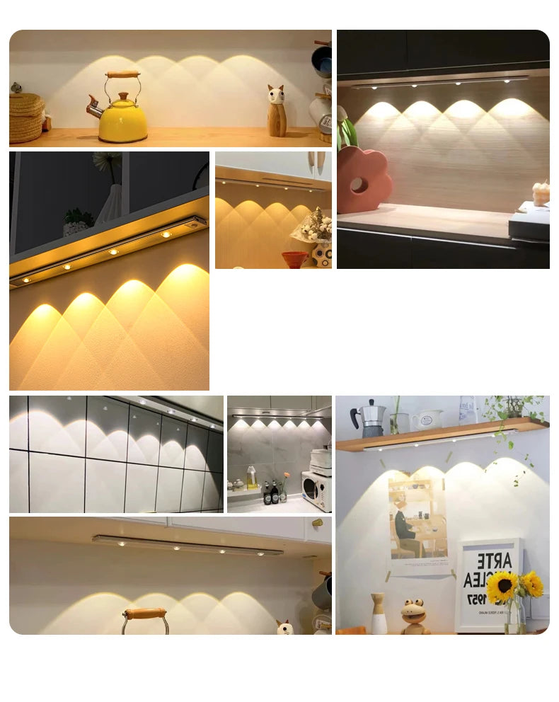 2-Motion Sensor Light LED Sensor Lamp Wireless Ultra Thin USB LED For Kitchen Cabinet Bedroom Wardrobe Indoor Lighting Night Light