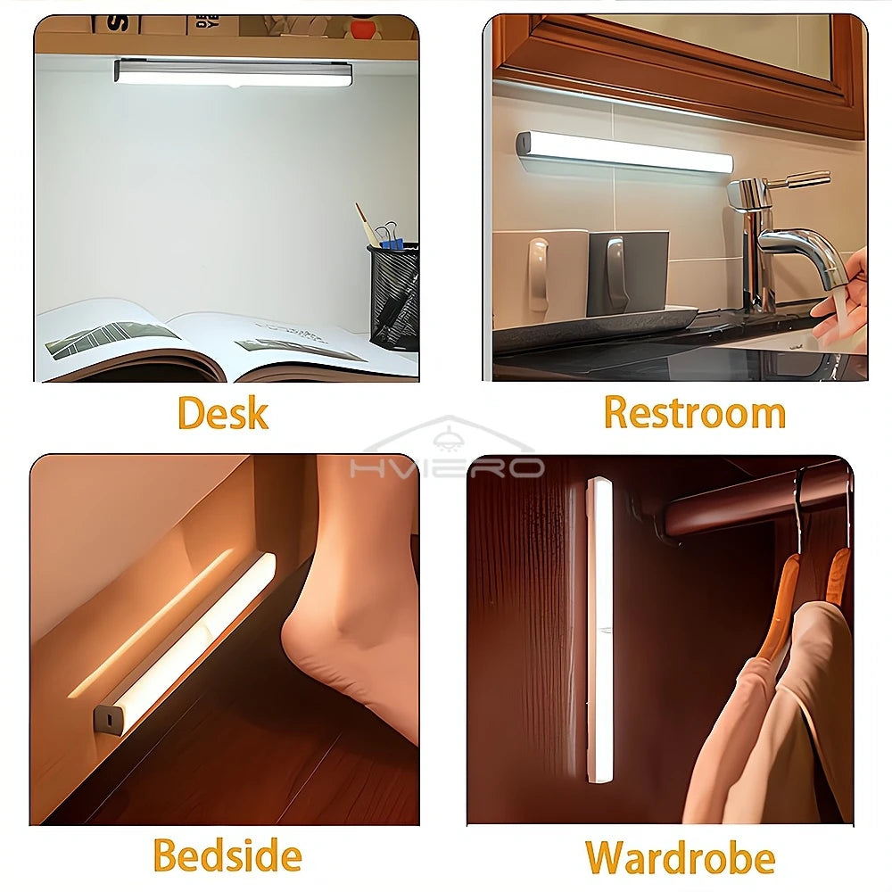 Motion Sensor Night Lights | Wireless LED Lamp | USB Rechargeable, Magnetic for Wardrobe, Room, Closet, Kitchen, Aisle, Tube Detector Bulb