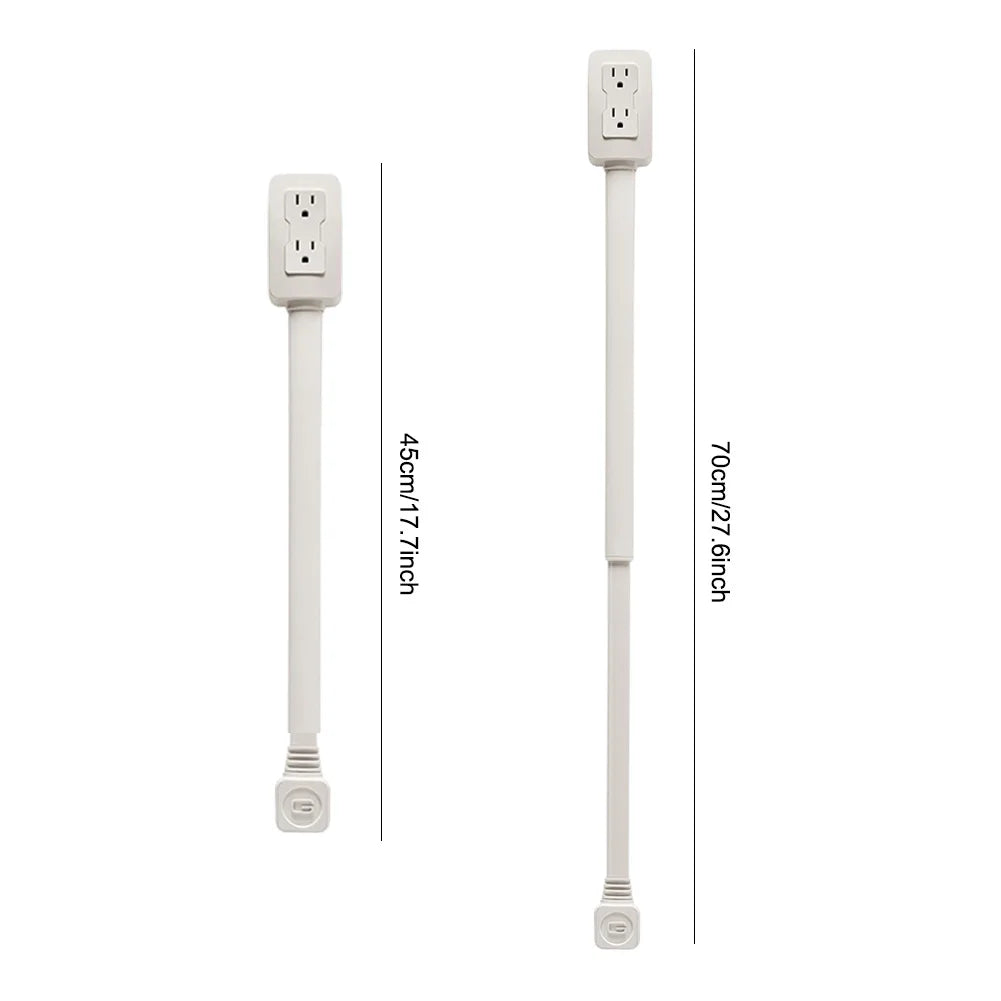 Adjustable Rotation Power Strip Extender with USB Ports and Mobile Holder for Home Office and Travel