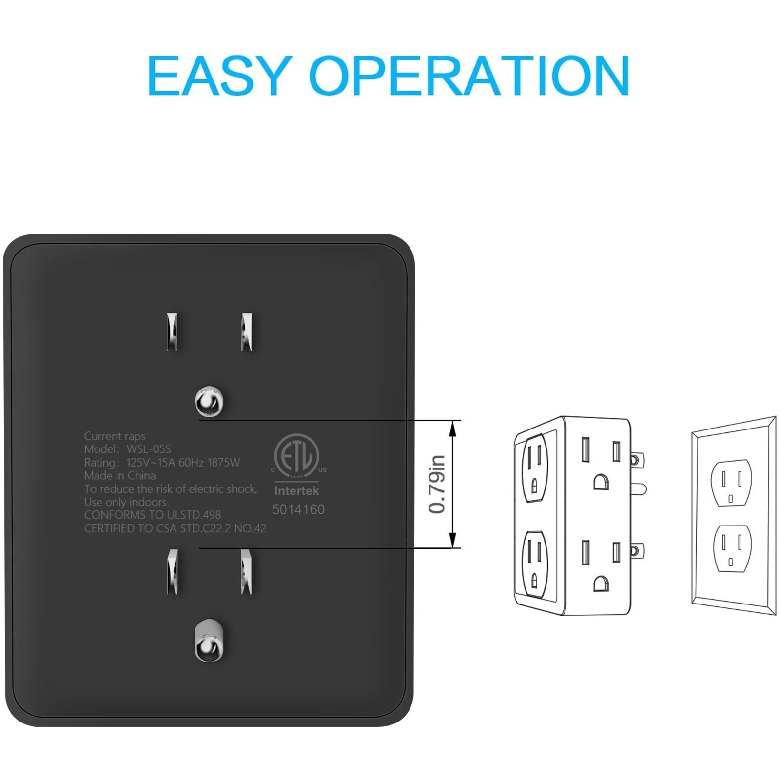 1-6-Outlet Wall Plug Extender with USB & Surge Protection | LenxPlugs
